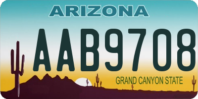 AZ license plate AAB9708