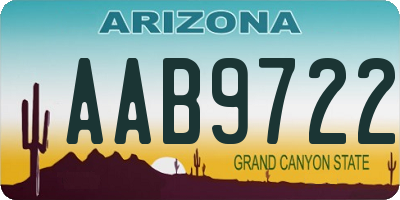 AZ license plate AAB9722