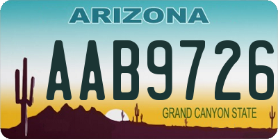 AZ license plate AAB9726
