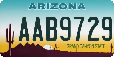 AZ license plate AAB9729