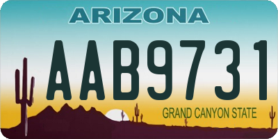 AZ license plate AAB9731