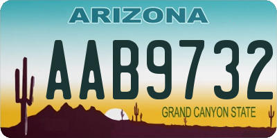 AZ license plate AAB9732