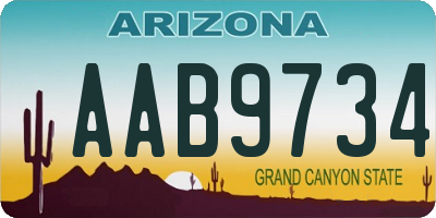 AZ license plate AAB9734