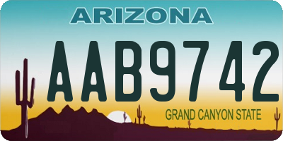 AZ license plate AAB9742