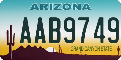 AZ license plate AAB9749