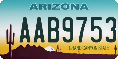 AZ license plate AAB9753