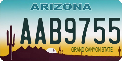 AZ license plate AAB9755
