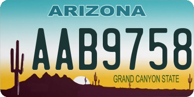AZ license plate AAB9758