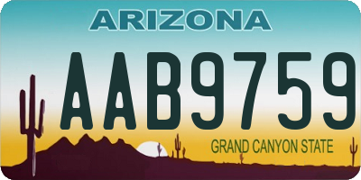 AZ license plate AAB9759