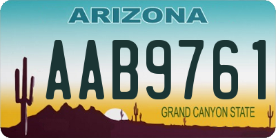 AZ license plate AAB9761