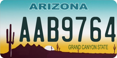 AZ license plate AAB9764