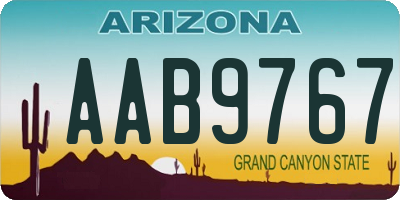 AZ license plate AAB9767