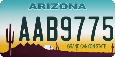 AZ license plate AAB9775