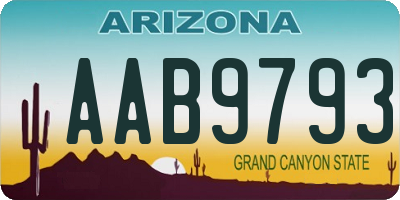 AZ license plate AAB9793