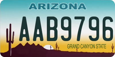 AZ license plate AAB9796