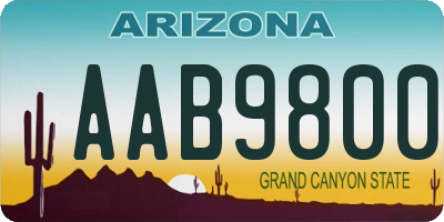 AZ license plate AAB9800