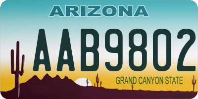 AZ license plate AAB9802