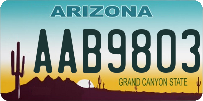 AZ license plate AAB9803