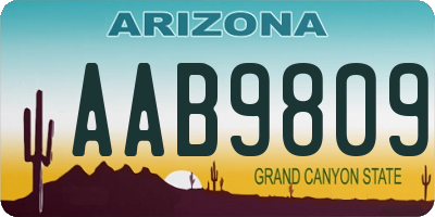 AZ license plate AAB9809