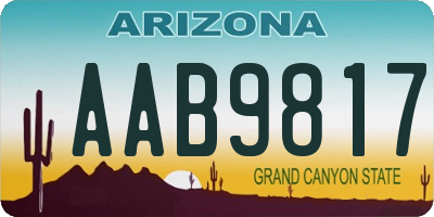 AZ license plate AAB9817