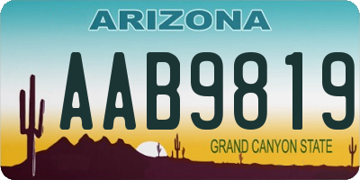 AZ license plate AAB9819
