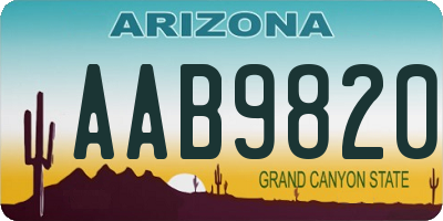 AZ license plate AAB9820