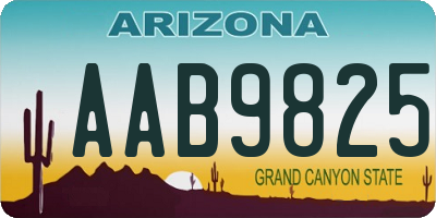 AZ license plate AAB9825