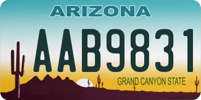AZ license plate AAB9831