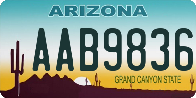 AZ license plate AAB9836