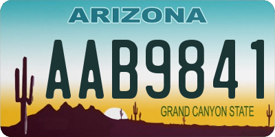 AZ license plate AAB9841
