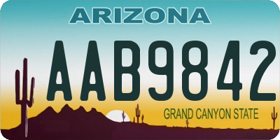 AZ license plate AAB9842