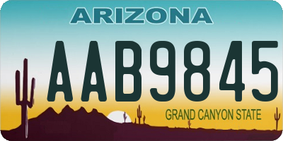 AZ license plate AAB9845