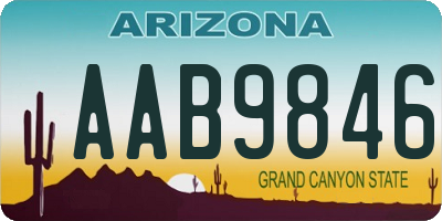 AZ license plate AAB9846