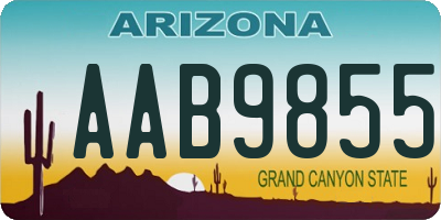 AZ license plate AAB9855