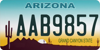 AZ license plate AAB9857