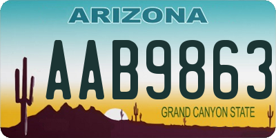 AZ license plate AAB9863