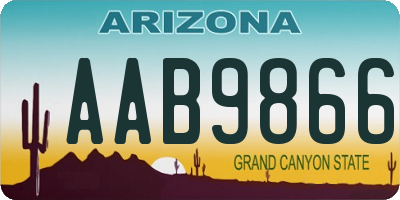 AZ license plate AAB9866
