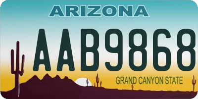 AZ license plate AAB9868