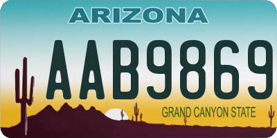 AZ license plate AAB9869