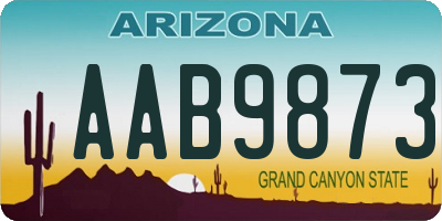 AZ license plate AAB9873
