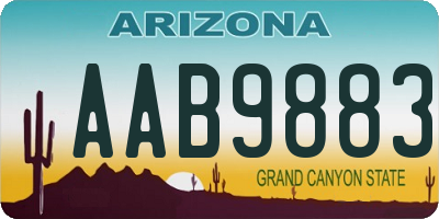 AZ license plate AAB9883