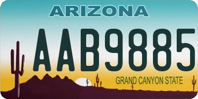 AZ license plate AAB9885