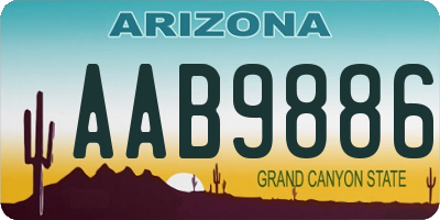 AZ license plate AAB9886