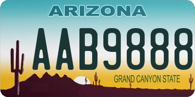 AZ license plate AAB9888