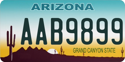 AZ license plate AAB9899