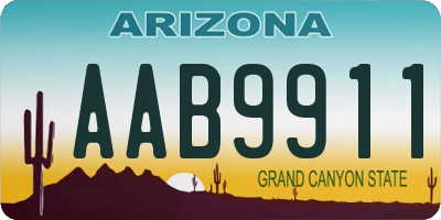 AZ license plate AAB9911