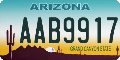 AZ license plate AAB9917