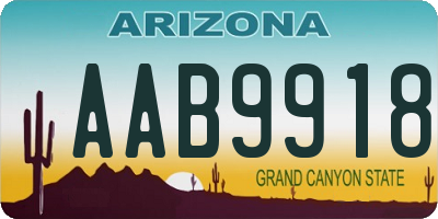 AZ license plate AAB9918