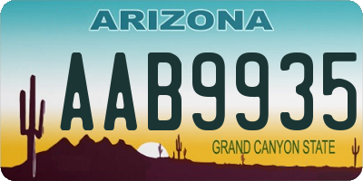 AZ license plate AAB9935