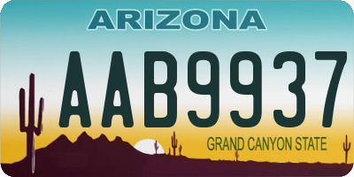 AZ license plate AAB9937
